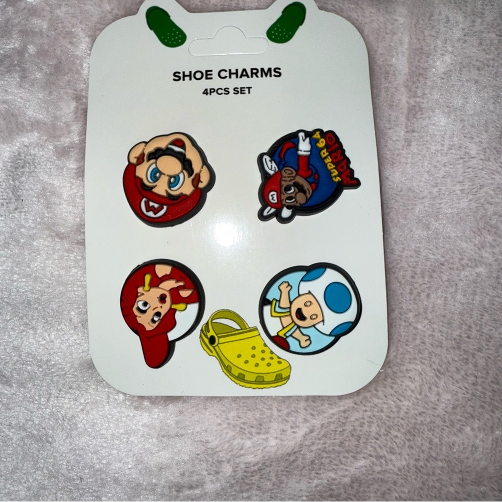 ✨✨5/$10✨✨ Lot of 4 Super Mario colorful Shoe Charms for Crocs New